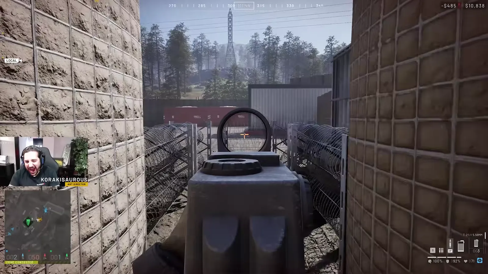 First-person WARDOGS infantry gameplay with a BULKHEAD developer camera overlay